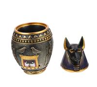 GALPADA Pot de Rangement Décoratif Style Égyptien Ancien Résine Ornement de Bureau Élégant et Décoration Intérieure Vintage avec Reliefs Aléatoires