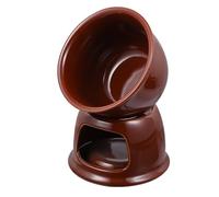 GALPADA Pot en Céramique pour Fondue au Chocolat et Fromage, Robuste Finition Soignée, Cuisine et Salle à Manger, 1 Set Marron pour Fondoir à Chocolat