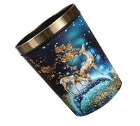 GALPADA Poubelle en Cuir Motif Cerf Grosse Taille Corbeille à Papier Domestique en Cuir et Plastique Poubelle de Stockage des Déchets Cuisine Bureau et Salon Design Léger et Facile à