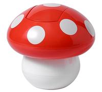 GALPADA Poubelle Ménagère en Abs Rouge de Champignon Couvercle, Mini Poubelle Multi-usage pour Bureau et Salon, Empêche la Propagation des Odeurs