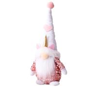 GALPADA Poupée GNOME Licorne Rose en Peluche Coton PP et Pet, Décoration Adorable Saint-Valentin et Décoration de Maison Festive
