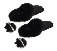 GALPADA Protège-chaussures D'hiver Rose Taille 40-41 en Peluche Amovible | Deux Pompons Inclus, Lavable et Coupe-vent, Protection Complète pour Extérieur et Camping en Hiver