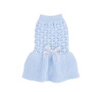 GALPADA Pull de Printemps en Laine Acrylique Bleu pour Chien et Chat, Confortable et Design Humain, Taille M pour Petits Chiens, pour Porter Quotidien