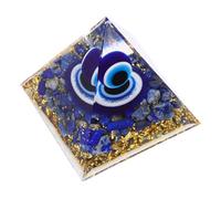 GALPADA Pyramide Décorative en Lapis-Lazuli, Ornement de Bureau Bleu, Décoration de Table Artisanale, Modèle Pyramidal Créatif pour Maison et Bureau