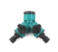GALPADA Raccord de Robinet d'eau en Y pour Jardinage et Lavage Voiture, Adaptateur de Tuyau Plastique Bleu Ciel 2 Pièces avec 3 Voies, Répartiteur Étanche Contrôle Débit Extérieur