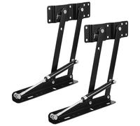 GALPADA Rack de Levage de Table Pliable 2 Pièces en Fer Noir, Support Vertical Robuste et Gain de Place pour Canapé et Boîte de Rangement à Domicile