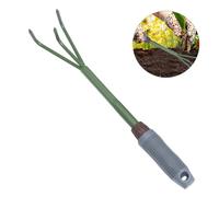 GALPADA Râteau de Jardin à Trois Dents Portable en Acier Vert, Outil de Désherbage et Plantation Léger pour Pelouse, Fournitures Jardinage Robustes, Usage Intérieur et Extérieur, Kit