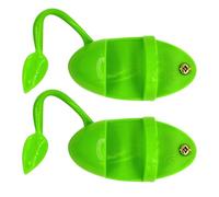 GALPADA Râtelier d'alimentation pour Perroquets Petits Perroquets en Plastique et Métal Vert, Design Simple et Sécurisé, Lot de 2 Pièces, Accessoire pour Cage à Oiseaux