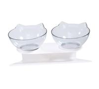 GALPADA Récipient Double Plastique pour Animaux Bol Vomissement pour Chat et Chien Design Ergonomique et Antidérapant pour Alimentation et Hydratation à
