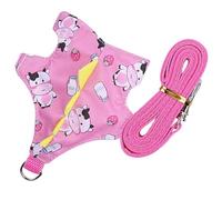 GALPADA Réglable Laisse en Tissu Rose pour Petits Animaux de Compagnie Kit Pratique pour Cochon d'Inde et Lapin, pour Promenade Sécurisée