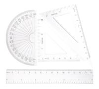 GALPADA Règles en Plastique Transparent Rapporteur et Équerre 15 Cm Ensemble de 4 Pratique et Légère Fourniture Scolaire pour Usage Scolaire et Artistique