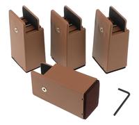 GALPADA Rehausseurs de Pieds de Meubles Réglables Marron Lot de 4 en PA6 et Fibre de Verre Robustes et Polyvalents pour Bureaux et Lits en Milieu Professionnel