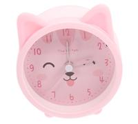 GALPADA Réveil sans Forme de Chat Silicone avec Veilleuse Horloge de Bureau Compacte pour Chambre Denfant Décoration de Table pour Dortoir sans Pile Couleur Rose