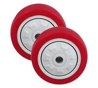 GALPADA Roues de Rechange pour Chariot 3 Pouces PVC, Lot de 2, Rouge