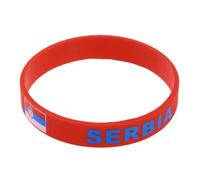 GALPADA Rouge Bracelet de Pays 6 Pièces en Silicone avec Motif Drapeau | Bracelet Souple et Confortable, Usage pour Jeux et Rencontres Internationales, Couleur Rouge