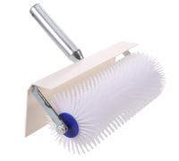 GALPADA Rouleau à Pointes et Support en Plastique et Fer avec Protection Anti-éclaboussures Outil Fiable pour Ciment Autolissant pour Travaux D'installation de Sols en Résine