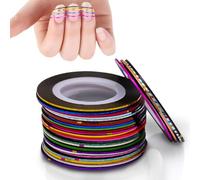 GALPADA Ruban Adhésif de Marquage pour Nail Art 42pcs en Pvc Autocollant avec Distributeur, Décorations Ongles pour Halloween et Manucure Créative Couleur Aléatoire