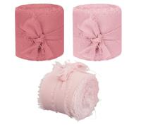 GALPADA Ruban en Mousseline de Soie de 40 Mm, 3 Rouleaux de 5 M, pour Showers et Décorations DIY, Utilisation متعددة