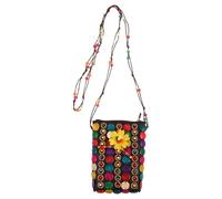 GALPADA Sac Bandoulière Ethnique Coque de Noyau de Noix Sac à Main Artisanal avec Perles Bohèmes Pochette Monnaie Robuste pour Femme Bandoulière Longue pour Voyage et Usage Quotidien