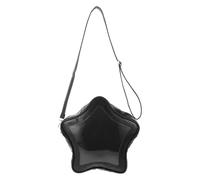 GALPADA Sac Bandoulière Intérieur Spacieux en Pu et Polyester Étoile Noire, Capacité de Rangement Style Rétro 2000 Femme pour Voyages et Longues Balades