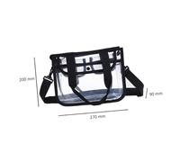 GALPADA Sac Bandoulière Transparent Femme EVA et Sac à Main Mode pour Plage Travail et Voyage Format Pratique pour Téléphone et Accessoires Noir