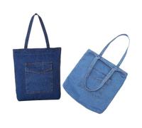 GALPADA Sac Cabas Denim pour Femme avec Fermeture Éclair Grand Sac Bandoulière Coton Résistant Léger et Multifonction pour Travail Shopping et Voyage Style Rétro Classique