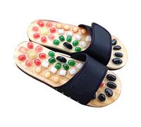 GALPADA Sandales Acupression Pour Fatigués Chaussures De Massage Jade Naturel Pantoufles De Relaxation Avec Points Acupuncture Noir
