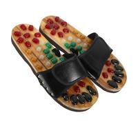 GALPADA Sandales de Massage Pieds Taille 43-44 Pantoufles Acupression en Jade Naturel pour Massage Réflexologie Plantaire et Confort Longue Durée