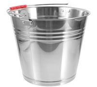 GALPADA Seau D'alimentation Seau Argenté en Acier Inoxydable 10l Polyvalent et Facile à Nettoyer pour Chevaux et Poulains pour Ferme et Écurie