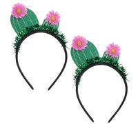 GALPADA Serrage-tête Bandeau Cactus Vert en Glitter et Feutre, 2 Pièces, Accessoires Cheveux pour Fêtes D'anniversaire et Décorations de Fête Entre Amies