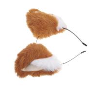 GALPADA Serrage-Tête en Peluche Oreilles de Renard 3D Bandeau Cosplay Taille Unique Couleur Beige Crème Accessoire Créatif pour Fêtes Festivals et Maquillage Couvre-Chef Léger et