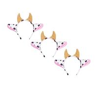 GALPADA Serrage-têtes à Cornes de Vache en Tissu, Accessoire pour Cheveux de Fête, Créatif et Adorable Lot de 3 Ne Tombe Pas Facilement, pour Déguisement et Cosplay