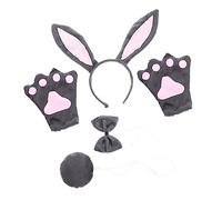 GALPADA Serre-tête Lapin Oreilles Animaux Ensemble Queue Oreilles Costume Cosplay Anniversaire Fête Halloween Accessoire Coiffure