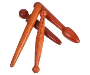 GALPADA Set de 4 Bâtons de Massage Facial en Bois Naturel pour Réflexologie Plantaire Prise Confortable, pour Usage à Domicile et Massage Traditionnel Chinois