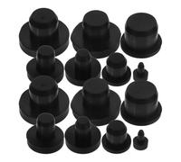 GALPADA Set de Bouchons en Silicone Noir Réutilisables pour Bouteilles de Sel et Poivre, Compact et Facile à Ranger, Maison Laboratoire