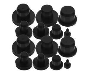 GALPADA Set de Bouchons en Silicone Noir Réutilisables pour Bouteilles de Sel et Poivre, Compact et Facile à Ranger, Maison Laboratoire