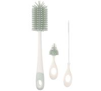 GALPADA Set de Brosses à Bouteille en Silicone Long Manche, Nettoyage du Fond des Biberons, Livré Boîte de Rangement Éléphant, Couleur Vert Clair