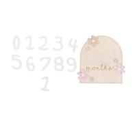 GALPADA Set de Cartes Mensuelles Bois Double Face Plaques de Croissance Né Accessoires Photo de Suivi Mensuel Carte Annonceur pour Souvenirs