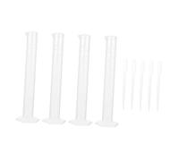 GALPADA Set de Cylindres Gradués avec Compte-gouttes pour Laboratoire Plastique Transparent Stable et Facile à Lire Équipement de Mesure Chimique pour École et Cuisine