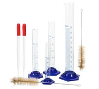 GALPADA Set de Cylindres Gradués Plastique Pipette et Brosses de Nettoyage Ensemble de Mesure Précis pour Laboratoire Éducation et Industrie