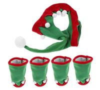 GALPADA Set de Décoration Cheval pour Fête de Noël Accessoires de Costume Festif avec Protège-jambes Respirants et Chapeau Elfique Confortables et Faciles à Utiliser pour Parades et