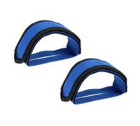 GALPADA Set de Paires de Sangles de Pédale Vélo en Nylon Bleu Lot de 2 Double Adhésif, Entièrement Réglables, pour Vélo de Montagne et Fixie