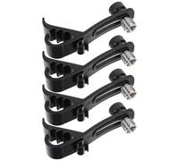 GALPADA Set de Pinces Antichoc Accessoires pour Instruments pour Microphone Lot de 4 de Batterie en Plastique Noir, Clips Réglables Compatibles Pieds de Micro Standard