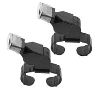 GALPADA Sifflet à Anneau Noir en Abs, Lot de 2, Très Sonore pour Extérieur | Léger et Portable, Usage Surveillants, Format Pratique pour Activités de Plein Air