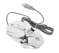 GALPADA Souris De Jeu Ergonomique Rvb Programmable 7 Touches pour Gamers Professionnels Bureau Et Gaming Filaire Argenté Lumineux