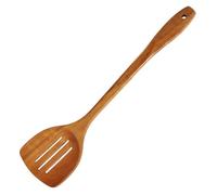 GALPADA Spatule à Fentes en Bois Naturel Spatule Cuisine Antiadhésive 3 Trous Manche Long Ergonomique pour Poêle Ustensile Léger et Pratique Cuisson Œufs et Wok Accessoire la Cuisine