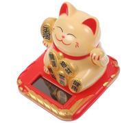 GALPADA Statue de Chat Chinois Qui Fait Coucou Solaire en Plastique Bras Mobile, Décoration Feng Shui pour Bureau ou Fenêtre, Présent pour Anniversaires et Mariages