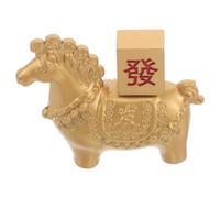 GALPADA Statue de Cheval du Zodiaque Chinois 2026 en Alliage, Or | Art Chinois Délicat, Style Traditionnel Moderne, Fortune et Prospérité, Décor et Fête du Nouvel An