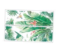 GALPADA Sticker Mural Autocollant Tropical Plantes et Oiseaux Décoration Murale Végétale en PVC pour Salon et Chambre Feuille de Papier Peint Mural Adhésif Stickers Muraux Décoratifs