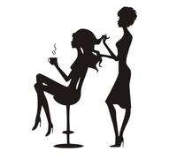 GALPADA Sticker Mural Pvc Salon de Coiffure Fille Décoration Murale Créative pour Maison et Barber Shop Autocollant Déco Murale Maison Facile à Poser Enlever Adapté Murs Lisses Vitres